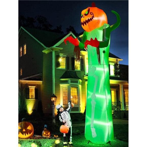 12FT Halloween Inflatable with LED Light, Giant Pumpkin Halloween - Picture 5 of 8